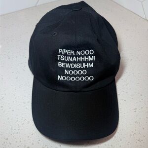 White Lotus Piper NoooThe Classic Black Dad Hat with White Embroidered Text